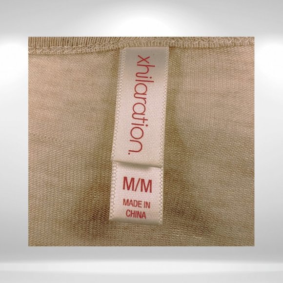 Xhilaration Beige Long Sleeved Top w/ Ivory Lace & Chiffon Embroidered Overlay - Picture 5 of 5